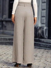 Load image into Gallery viewer, Plaid Wide Leg Pants With Belt