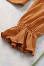 Load image into Gallery viewer, Drawstring Detail Flounce Sleeve Off-Shoulder Crop Top