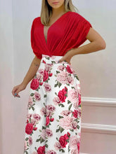 Load image into Gallery viewer, Printed Surplice Top and Wide Leg Pants Set