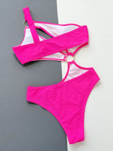 Load image into Gallery viewer, One-Shoulder Cutout Ring Detail One-Piece Swimsuit