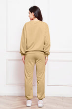 Load image into Gallery viewer, Round Neck Long Sleeve Sweatshirt and Pants Set