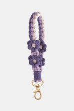 Load image into Gallery viewer, Flower Shape Wristlet Zinc Alloy Closure Macrame Key Chain