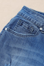 Load image into Gallery viewer, Distressed Frayed Hem Flare Jeans