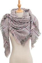 Load image into Gallery viewer, Plaid Raw Hem Polyester Scarf