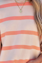 Load image into Gallery viewer, Striped Round Neck Dropped Shoulder Sweatshirt