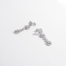 Load image into Gallery viewer, 925 Sterling Silver Inlaid Zircon Geometric Dangle Earrings
