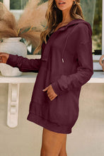 Load image into Gallery viewer, Drawstring Half Zip Hooded Dress