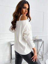 Load image into Gallery viewer, Asymmetrical Neck Buttoned Top