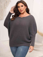 Load image into Gallery viewer, Full Size Boat Neck Batwing Sleeve Sweater