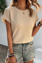 Load image into Gallery viewer, Textured Round Neck Short Sleeve Top