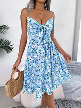 Load image into Gallery viewer, Printed Plunge Cap Sleeve Cami Dress