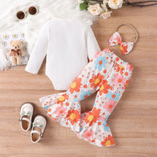 Load image into Gallery viewer, Baby Girl Lace Detail Round Neck Bodysuit and Bow Pants Set