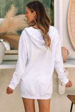 Load image into Gallery viewer, Drawstring Half Zip Hooded Dress