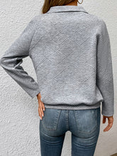 Load image into Gallery viewer, Raglan Sleeve Collared Neck Sweatshirt with Pocket