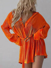 Load image into Gallery viewer, Button Up Dropped Shoulder Shirt Dress