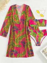 Load image into Gallery viewer, Botanical Print Tube Top, Swim Bottoms, and Cover Up Set