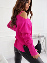 Load image into Gallery viewer, Asymmetrical Neck Buttoned Top
