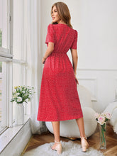 Load image into Gallery viewer, Printed Decorative Button Slit Dress