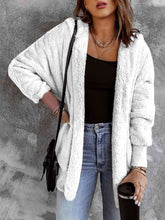 Load image into Gallery viewer, Open Front Hooded Faux Fur Outwear with Pockets