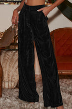 Load image into Gallery viewer, Loose Fit High Waist Long Pants with Pockets