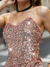 Load image into Gallery viewer, Sequin Sweetheart Neck Mini Cami Dress