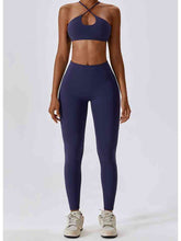 Load image into Gallery viewer, Cropped Halter Neck Sports Bra