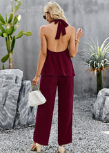 Load image into Gallery viewer, Halter Neck Top and Straight Leg Pants Set