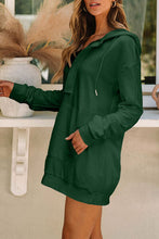 Load image into Gallery viewer, Drawstring Half Zip Hooded Dress