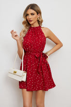 Load image into Gallery viewer, Printed Tie Waist Mini Dress