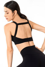 Load image into Gallery viewer, Open Back Pleated Detail Sports Bra