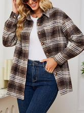 Load image into Gallery viewer, Plaid Collared Shirt Jacket