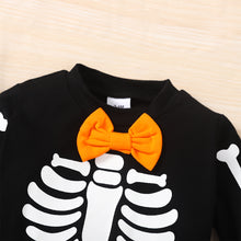 Load image into Gallery viewer, Kids Skeleton Pattern Round Neck Sweatshirt and Bone Pattern Pants Set