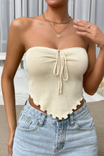 Load image into Gallery viewer, Straight Neck Tie Front Knit Top
