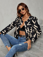 Load image into Gallery viewer, Printed Round Neck Long Sleeve Jacket