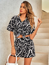 Load image into Gallery viewer, Printed Short Sleeve Shirt and Shorts Set