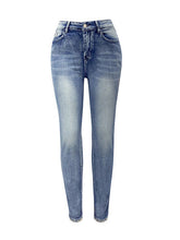 Load image into Gallery viewer, Rhinestone Detail Buttoned Jeans with Pockets