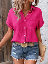 Load image into Gallery viewer, Textured Button Up Short Sleeve Shirt