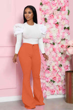 Load image into Gallery viewer, Leg-Of-Mutton Sleeve Top and Flare Pants Set