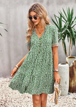 Load image into Gallery viewer, Floral Buttoned Puff Sleeve Dress