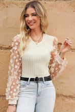 Load image into Gallery viewer, Textured Applique Long Sleeve Blouse