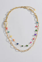 Load image into Gallery viewer, Multicolored Stone Double-Layered Necklace