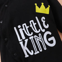Load image into Gallery viewer, Baby Boy LITTLE KING Hooded Bodysuit