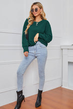 Load image into Gallery viewer, Round Neck Dropped Shoulder Pullover Sweater