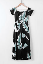 Load image into Gallery viewer, Slit Printed Off-Shoulder Midi Dress