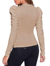 Load image into Gallery viewer, Round Neck Leg-Of-Mutton Sleeve Top