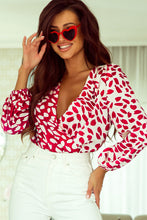 Load image into Gallery viewer, Printed Surplice Neck Long Sleeve Bodysuit