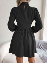 Load image into Gallery viewer, Cutout Turtleneck A-Line Mini Dress