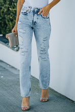 Load image into Gallery viewer, Acid Wash Distressed Jeans with Pockets