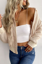 Load image into Gallery viewer, Zip-Up Sherpa Collared Neck Jacket with Pockets