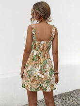 Load image into Gallery viewer, Printed Ruffled Surplice Wide Strap Mini Dress